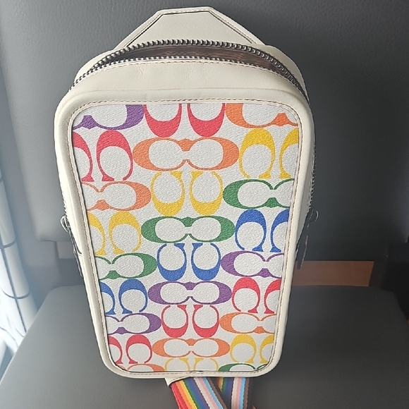 Coach Logo Leather Crossbody Bag - Picture 7 of 11